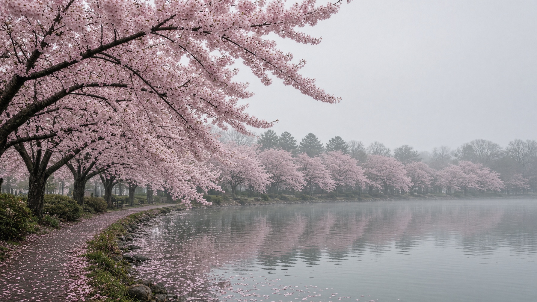Cherry blossoms at Branch Brook Park in Newark